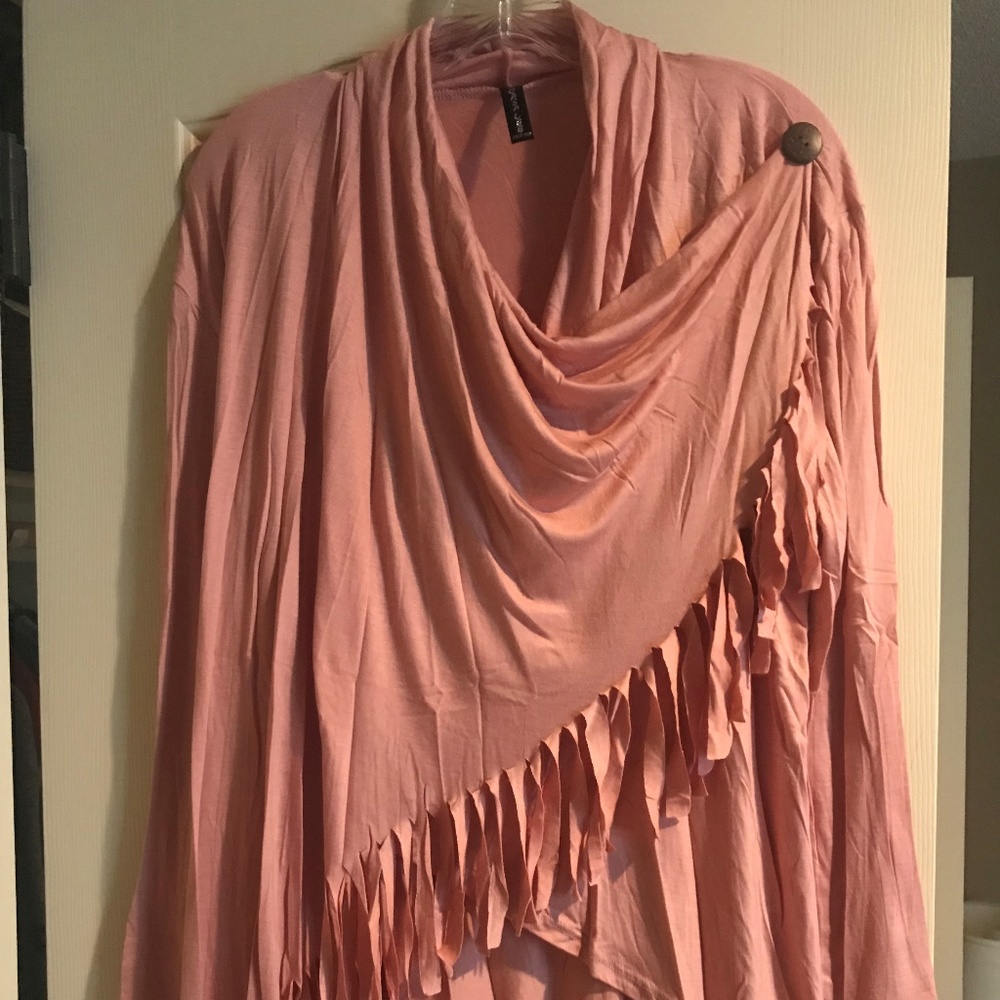 Casa Lee Fringe Wrap Cardigan
